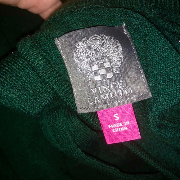 Vince Camuto Forest Green Bow Sweater Dress S NWT - Picture 9 of 11